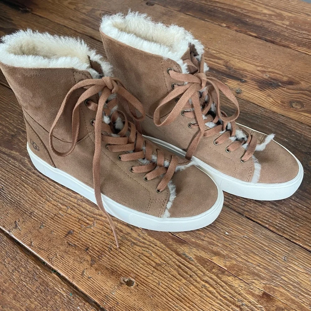 UGG Women's Tan High-Top Sneakers - Picture 4 of 6